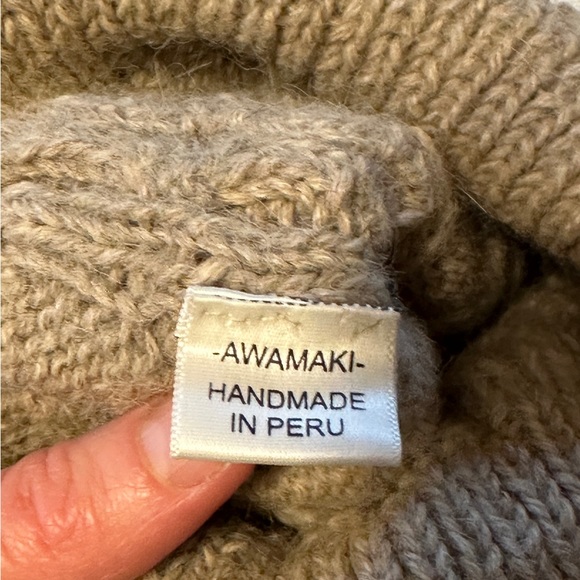 New Soft Fair Trade Handmade Peruvian Wool Winter Ski Snow Hat Cable Knit Small - Picture 3 of 6